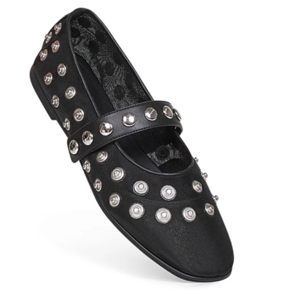 Stella McCartney Ryder mesh Ryder Popper-studded ballet flats